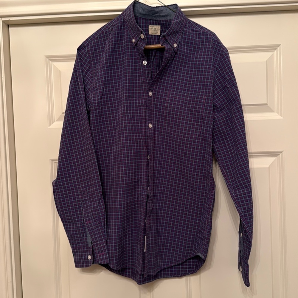 J. Crew Men's Long Sleeve Plaid Shirt size S new without tags, blue red yellow